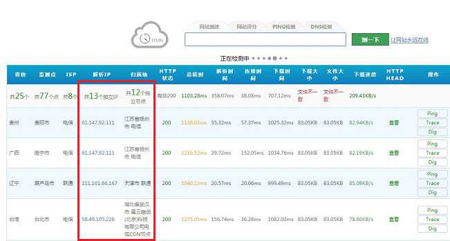 怎么看网站是否开启CDN加速？测试网站全国访问速度方法详解